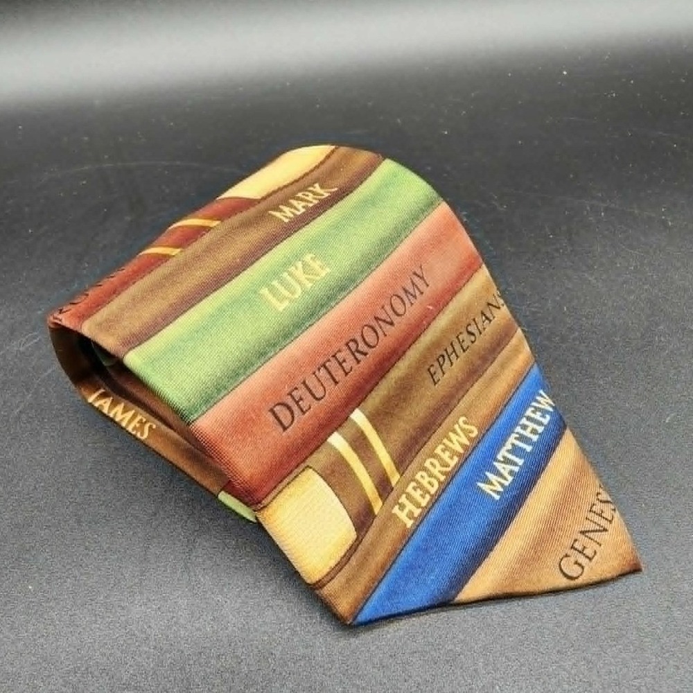 Eagles Wings Books of the Bible Multicolor Mens‎ Christian Religious Tie